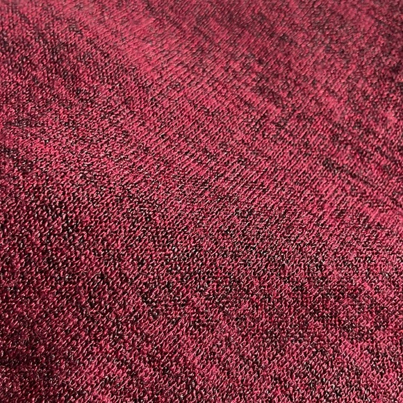 Garnet knit top with a black jet black embellished neckline by East 5th, XL - Picture 7 of 7